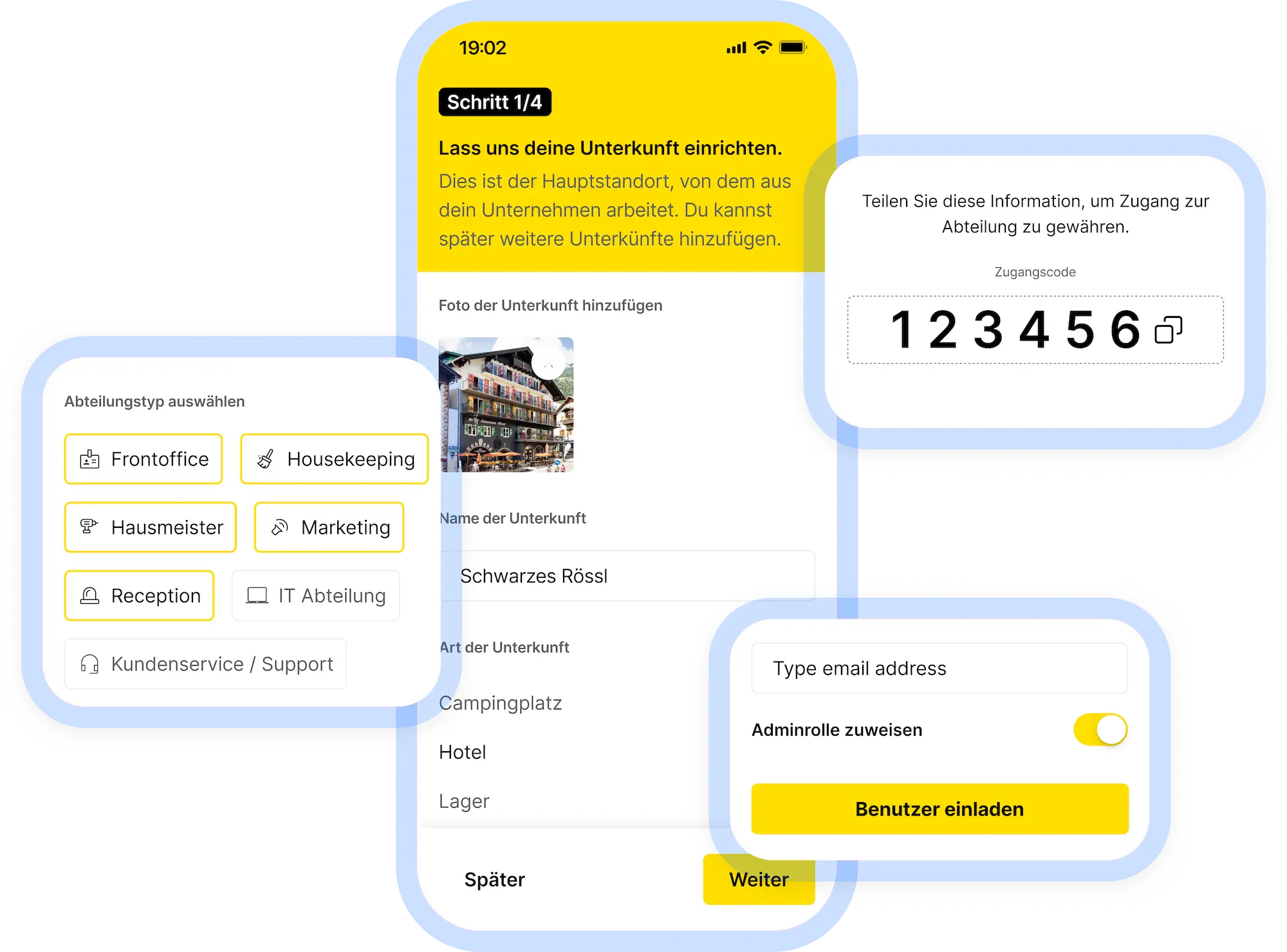 Onboarding in Erledigt – Einladung per QR-Code und E-Mail